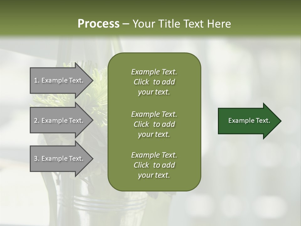 A Green And White Flower Arrangement In A Vase PowerPoint Template