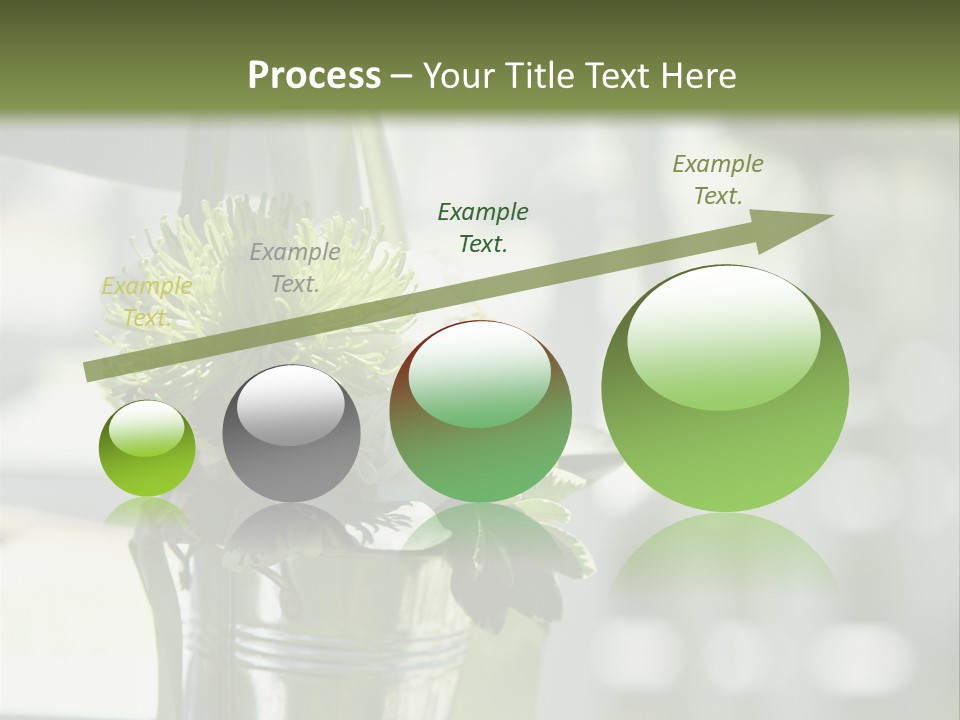 A Green And White Flower Arrangement In A Vase PowerPoint Template