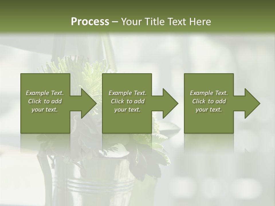 A Green And White Flower Arrangement In A Vase PowerPoint Template
