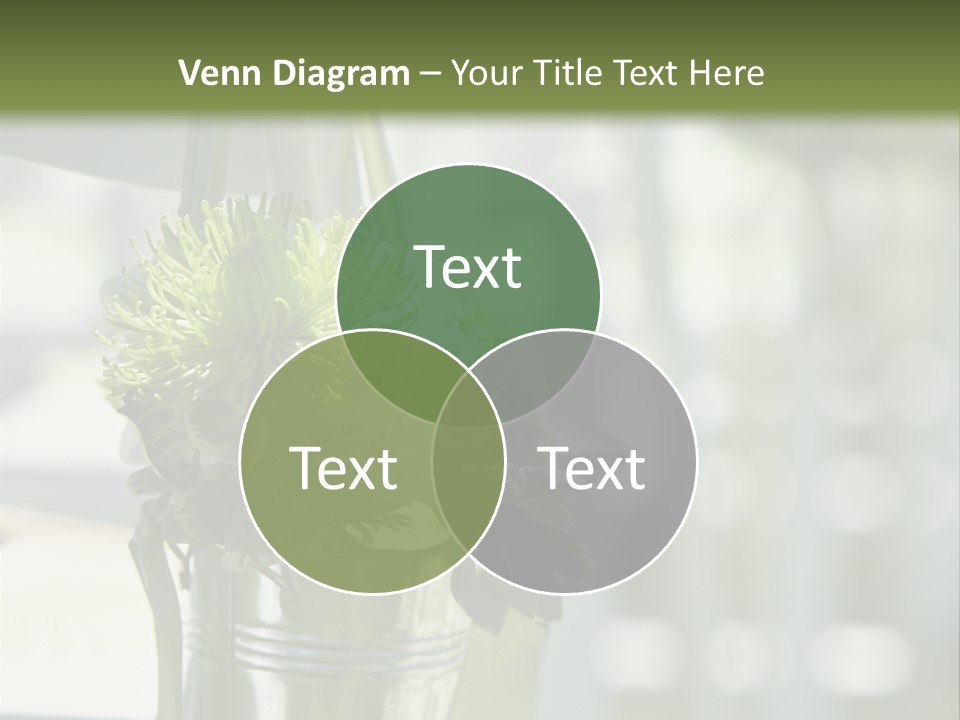 A Green And White Flower Arrangement In A Vase PowerPoint Template
