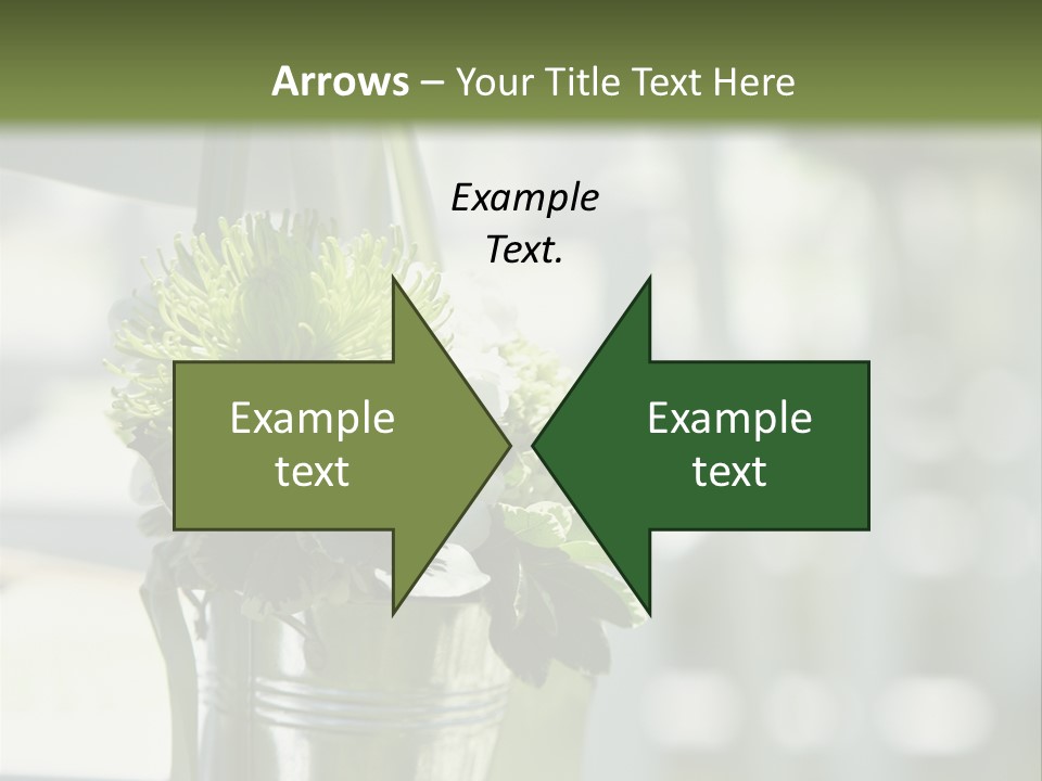 A Green And White Flower Arrangement In A Vase PowerPoint Template
