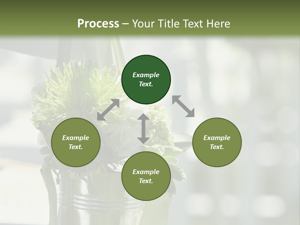 A Green And White Flower Arrangement In A Vase PowerPoint Template