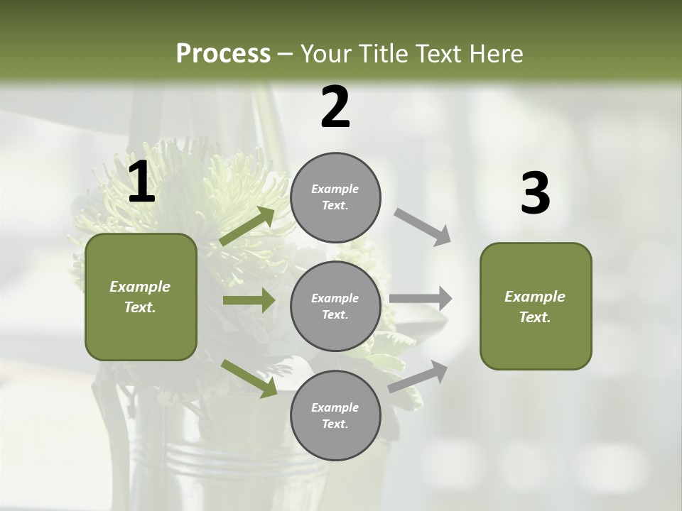 A Green And White Flower Arrangement In A Vase PowerPoint Template