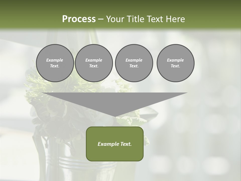 A Green And White Flower Arrangement In A Vase PowerPoint Template