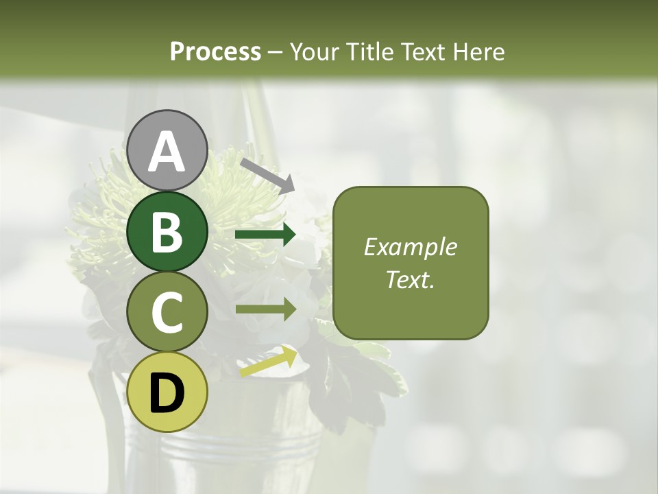 A Green And White Flower Arrangement In A Vase PowerPoint Template
