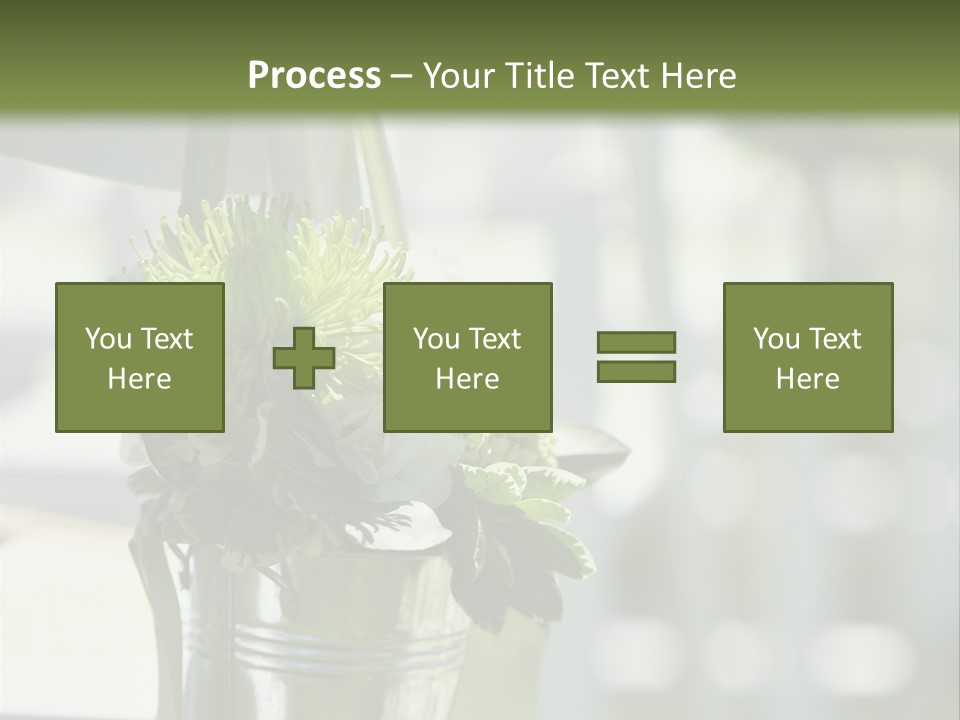 A Green And White Flower Arrangement In A Vase PowerPoint Template