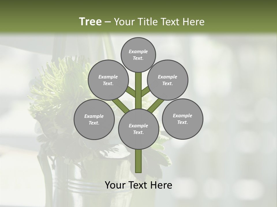 A Green And White Flower Arrangement In A Vase PowerPoint Template