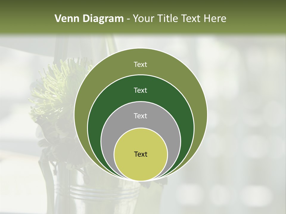 A Green And White Flower Arrangement In A Vase PowerPoint Template