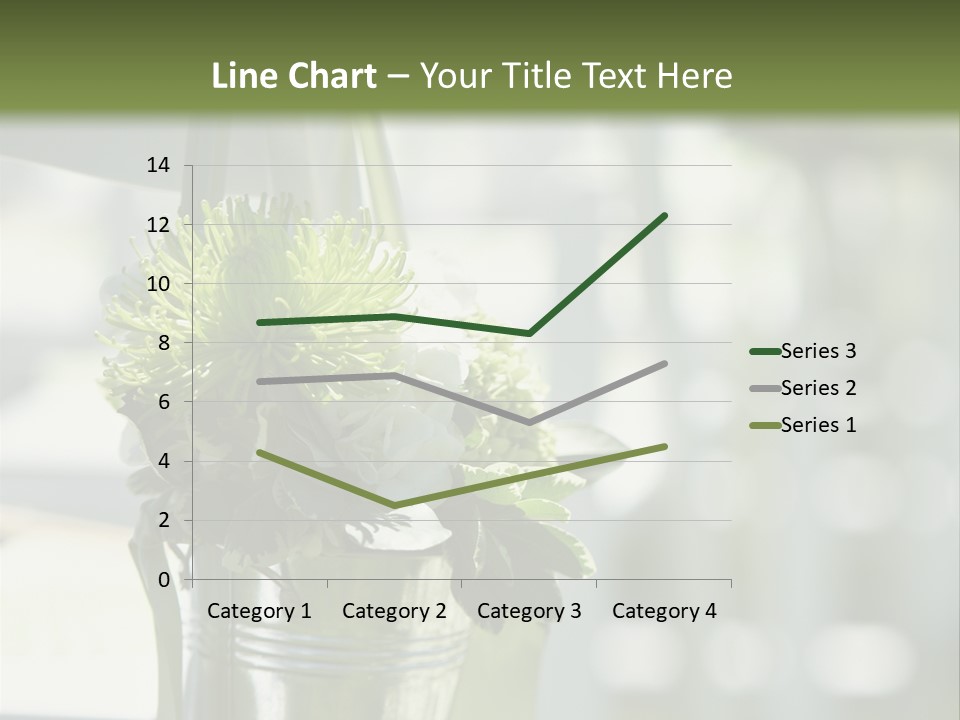 A Green And White Flower Arrangement In A Vase PowerPoint Template