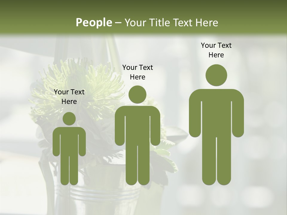 A Green And White Flower Arrangement In A Vase PowerPoint Template