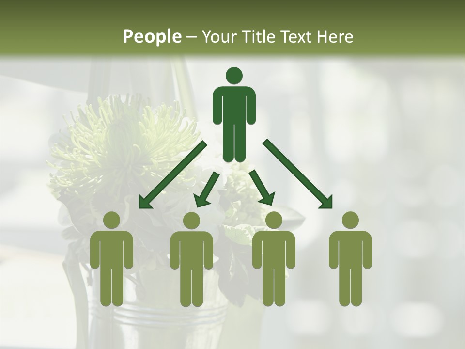 A Green And White Flower Arrangement In A Vase PowerPoint Template