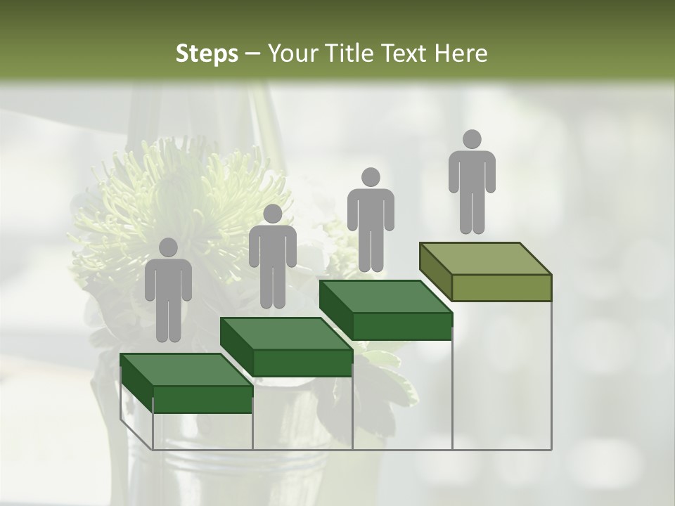A Green And White Flower Arrangement In A Vase PowerPoint Template