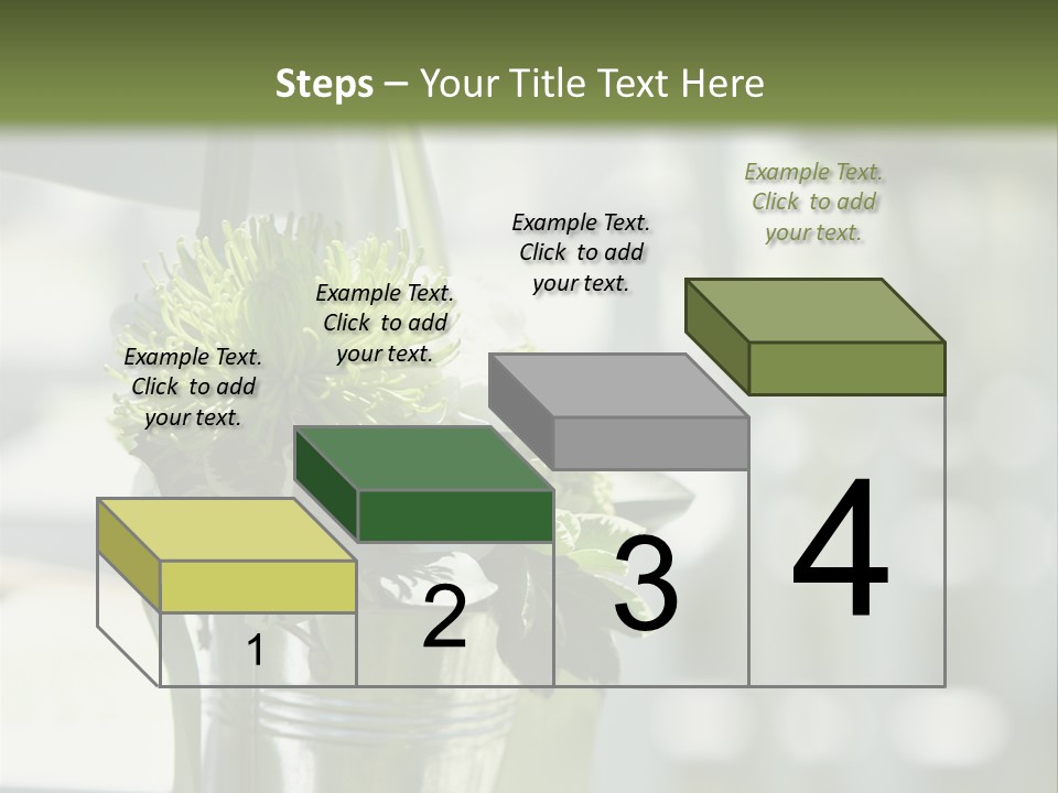 A Green And White Flower Arrangement In A Vase PowerPoint Template