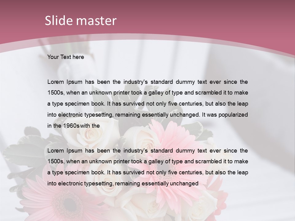 A Bouquet Of Flowers Sitting On A White Bench PowerPoint Template