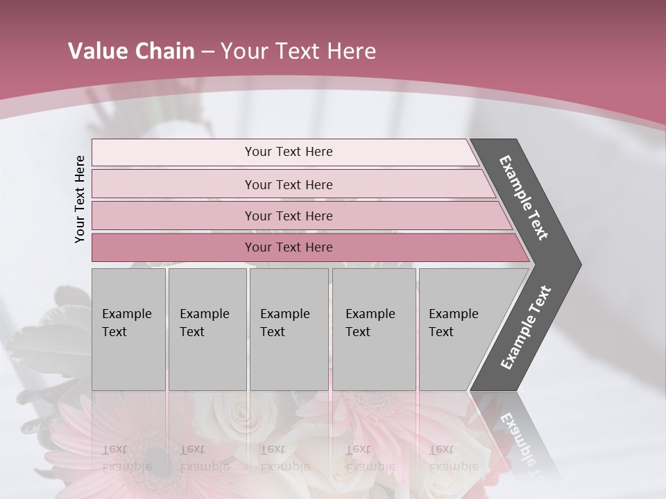 A Bouquet Of Flowers Sitting On A White Bench PowerPoint Template