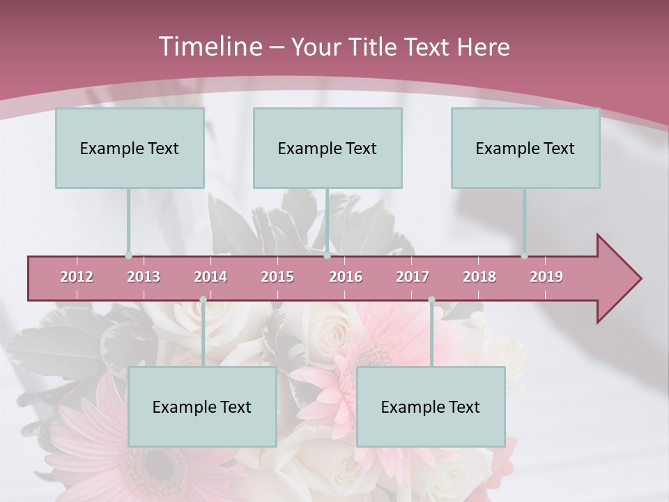 A Bouquet Of Flowers Sitting On A White Bench PowerPoint Template
