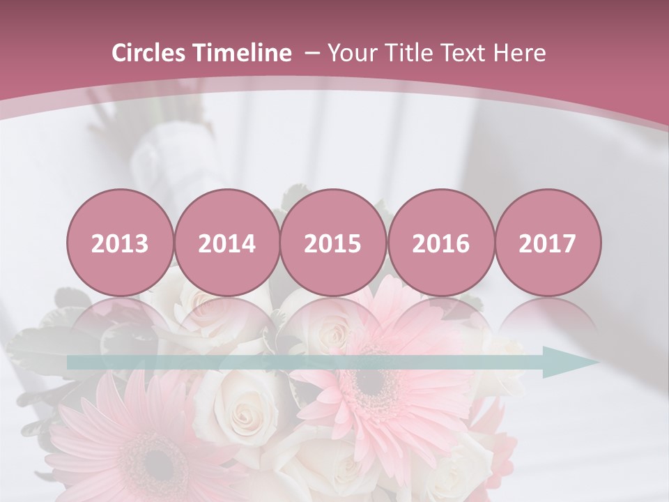 A Bouquet Of Flowers Sitting On A White Bench PowerPoint Template