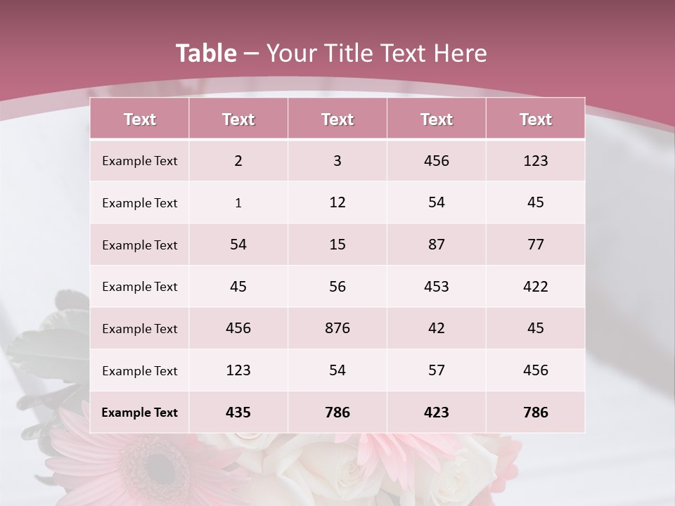 A Bouquet Of Flowers Sitting On A White Bench PowerPoint Template