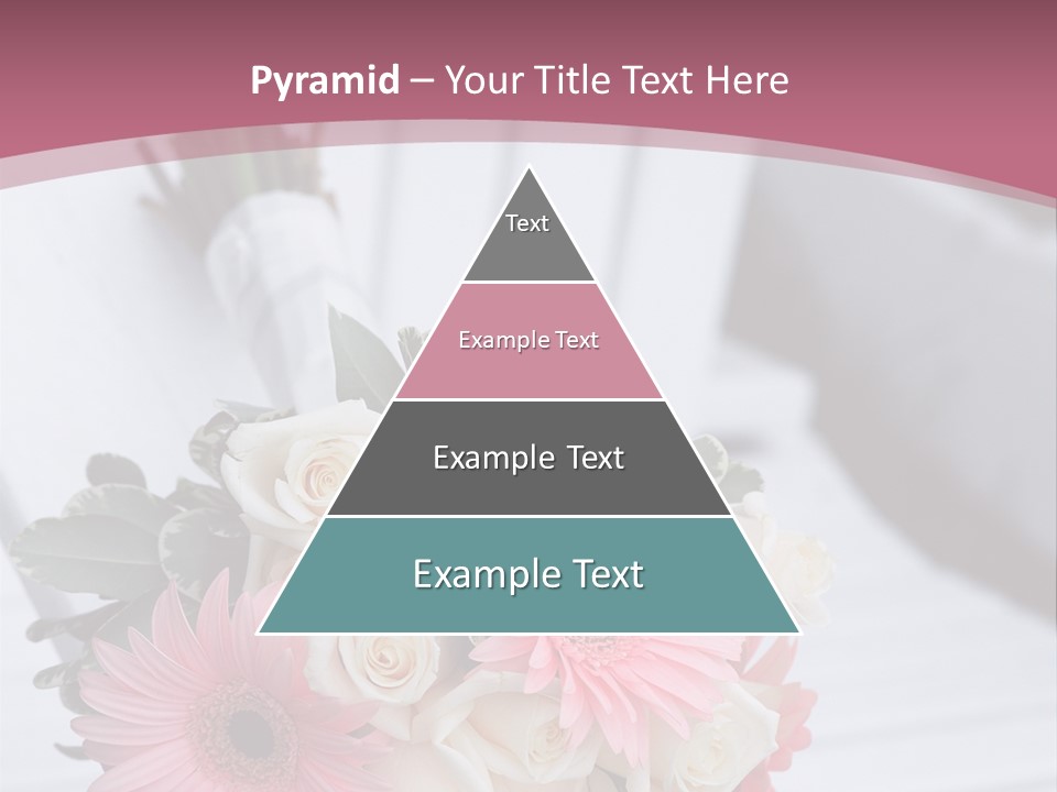 A Bouquet Of Flowers Sitting On A White Bench PowerPoint Template