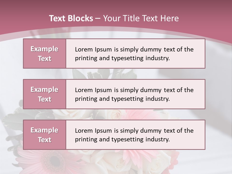 A Bouquet Of Flowers Sitting On A White Bench PowerPoint Template