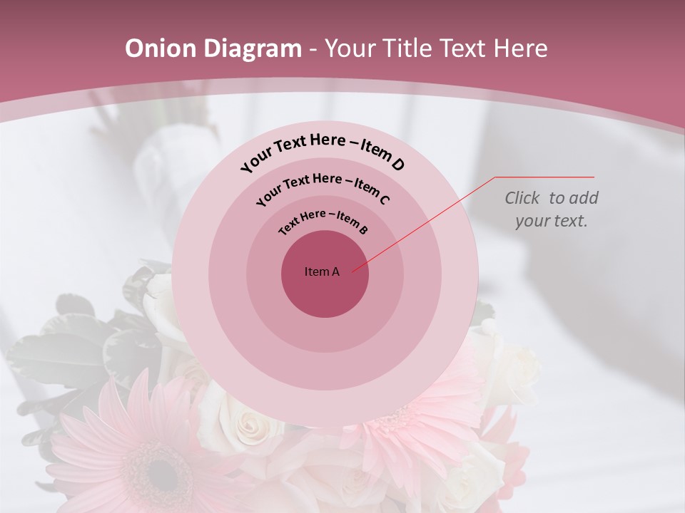 A Bouquet Of Flowers Sitting On A White Bench PowerPoint Template