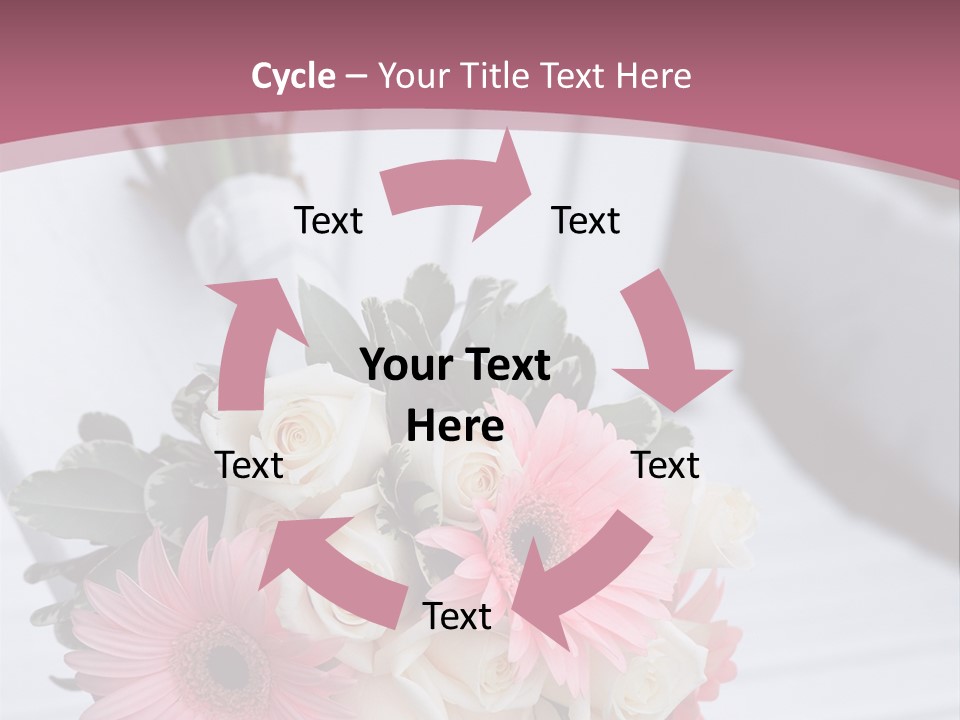 A Bouquet Of Flowers Sitting On A White Bench PowerPoint Template