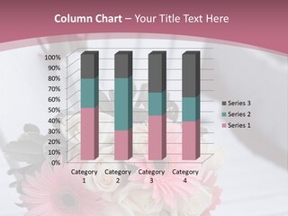 A Bouquet Of Flowers Sitting On A White Bench PowerPoint Template