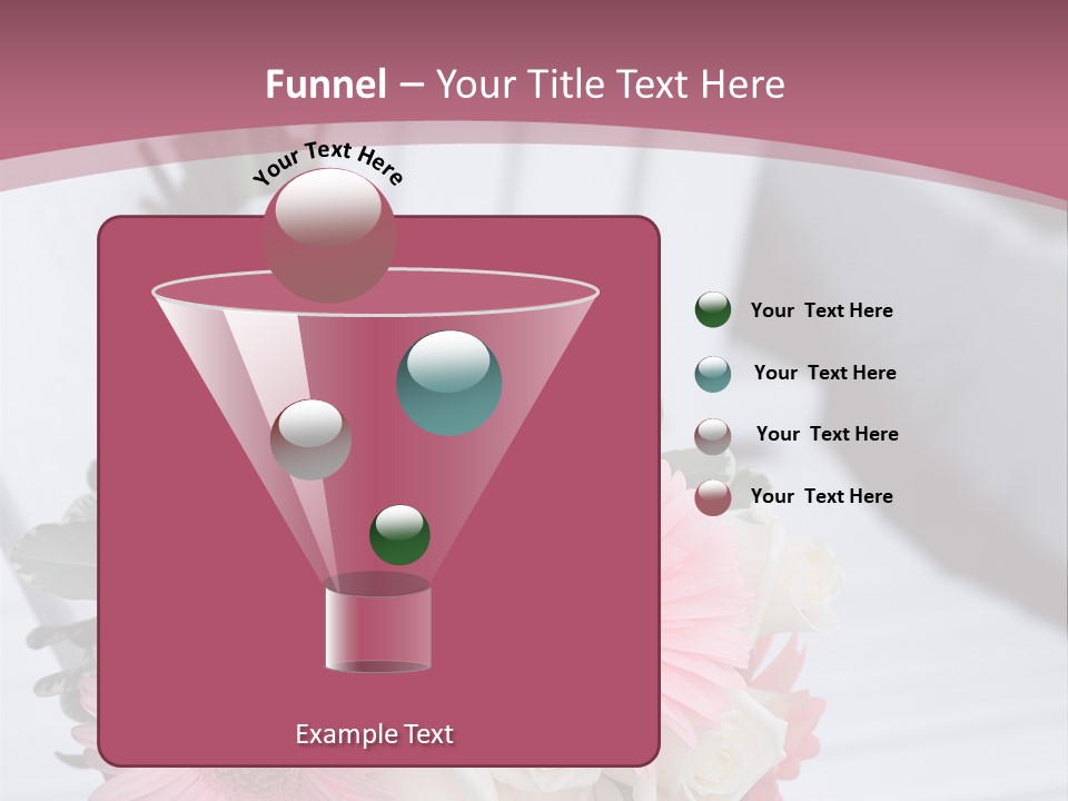 A Bouquet Of Flowers Sitting On A White Bench PowerPoint Template