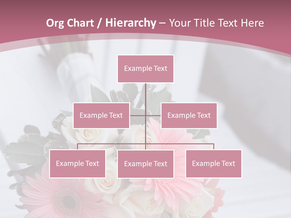 A Bouquet Of Flowers Sitting On A White Bench PowerPoint Template