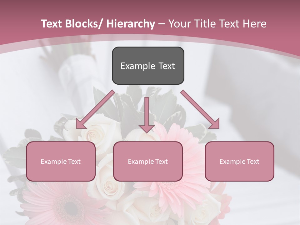 A Bouquet Of Flowers Sitting On A White Bench PowerPoint Template