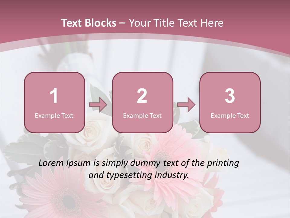 A Bouquet Of Flowers Sitting On A White Bench PowerPoint Template