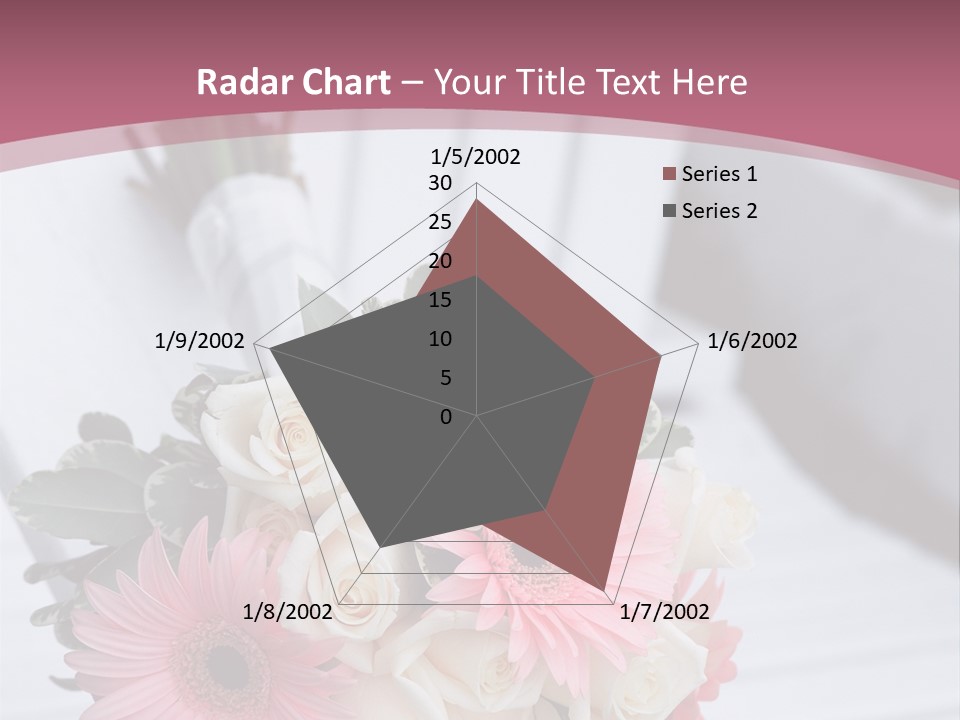 A Bouquet Of Flowers Sitting On A White Bench PowerPoint Template