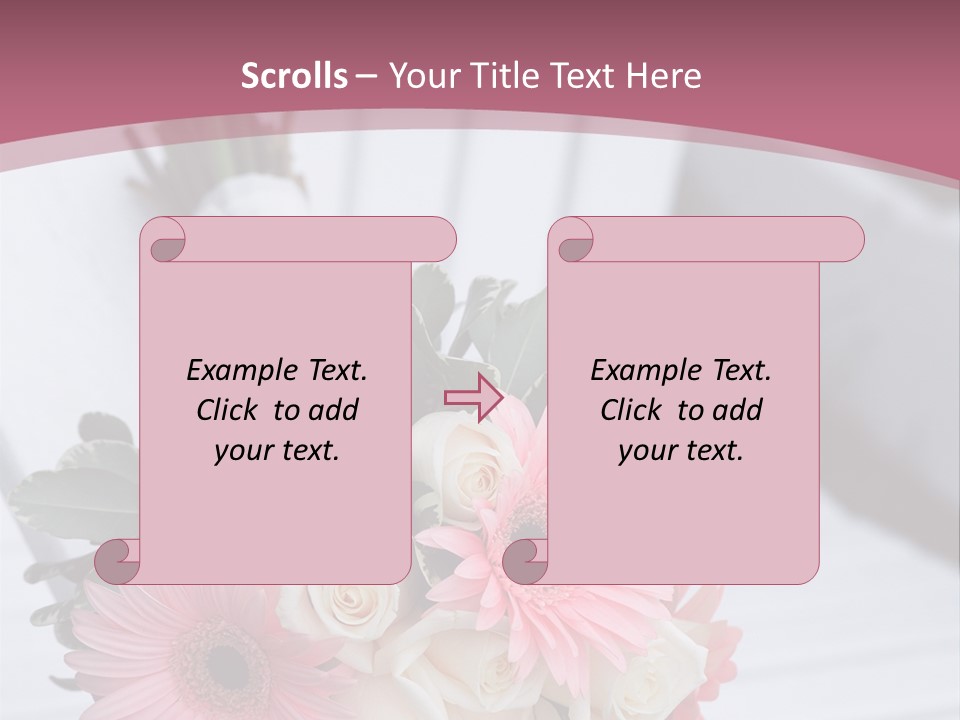 A Bouquet Of Flowers Sitting On A White Bench PowerPoint Template