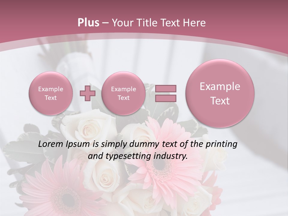 A Bouquet Of Flowers Sitting On A White Bench PowerPoint Template
