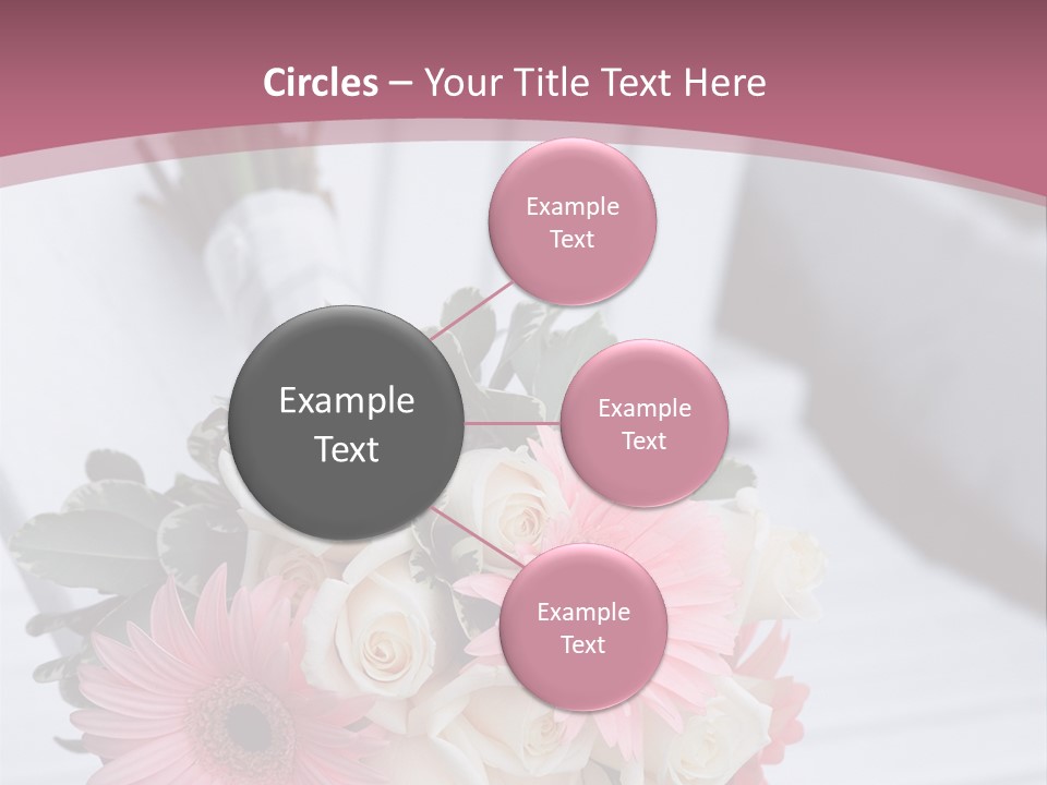 A Bouquet Of Flowers Sitting On A White Bench PowerPoint Template