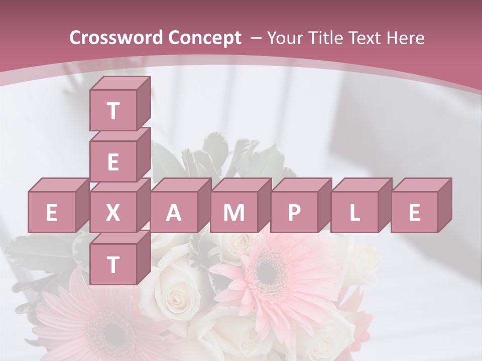 A Bouquet Of Flowers Sitting On A White Bench PowerPoint Template