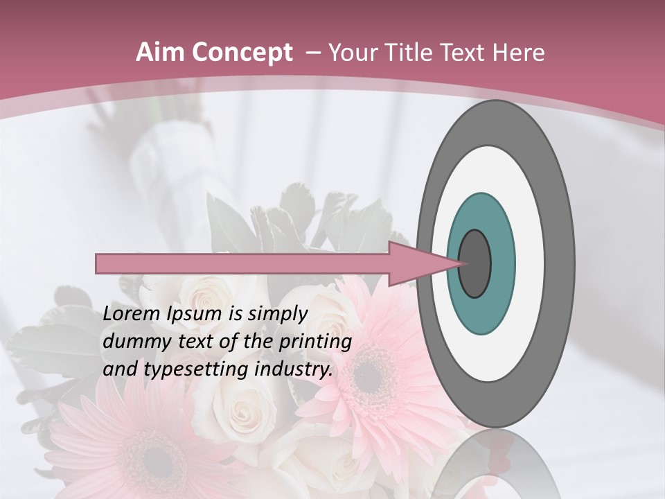 A Bouquet Of Flowers Sitting On A White Bench PowerPoint Template