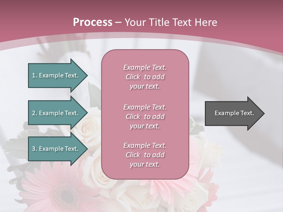 A Bouquet Of Flowers Sitting On A White Bench PowerPoint Template