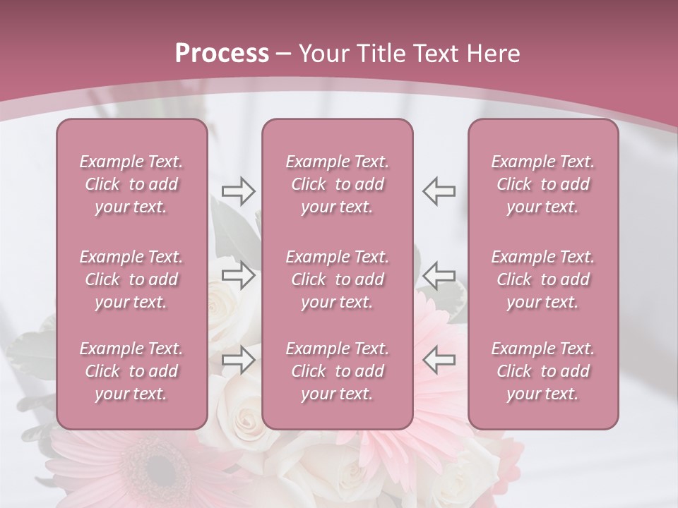 A Bouquet Of Flowers Sitting On A White Bench PowerPoint Template