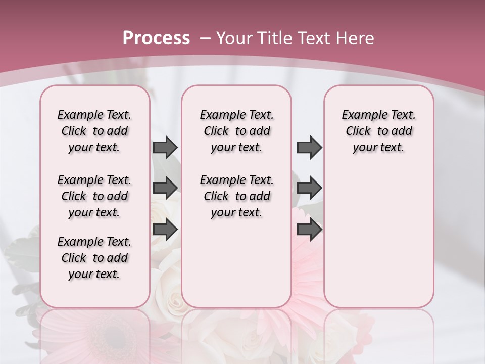 A Bouquet Of Flowers Sitting On A White Bench PowerPoint Template