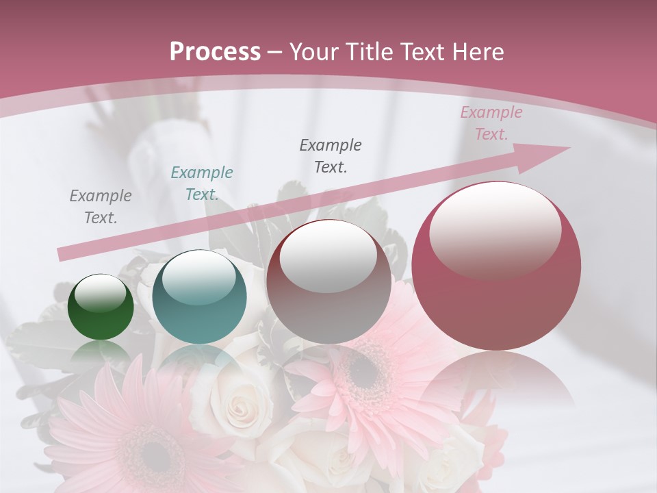 A Bouquet Of Flowers Sitting On A White Bench PowerPoint Template