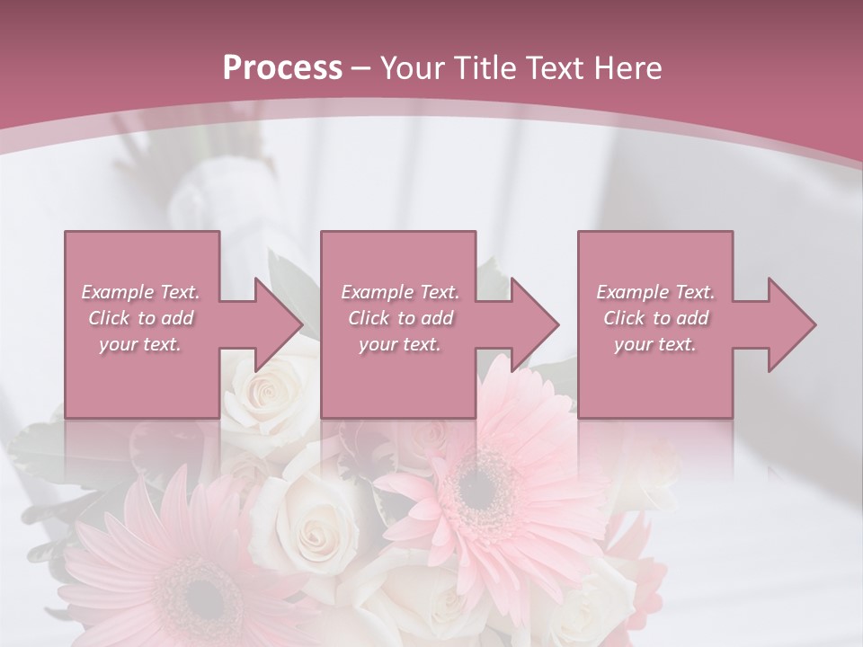 A Bouquet Of Flowers Sitting On A White Bench PowerPoint Template
