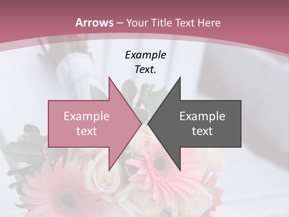 A Bouquet Of Flowers Sitting On A White Bench PowerPoint Template