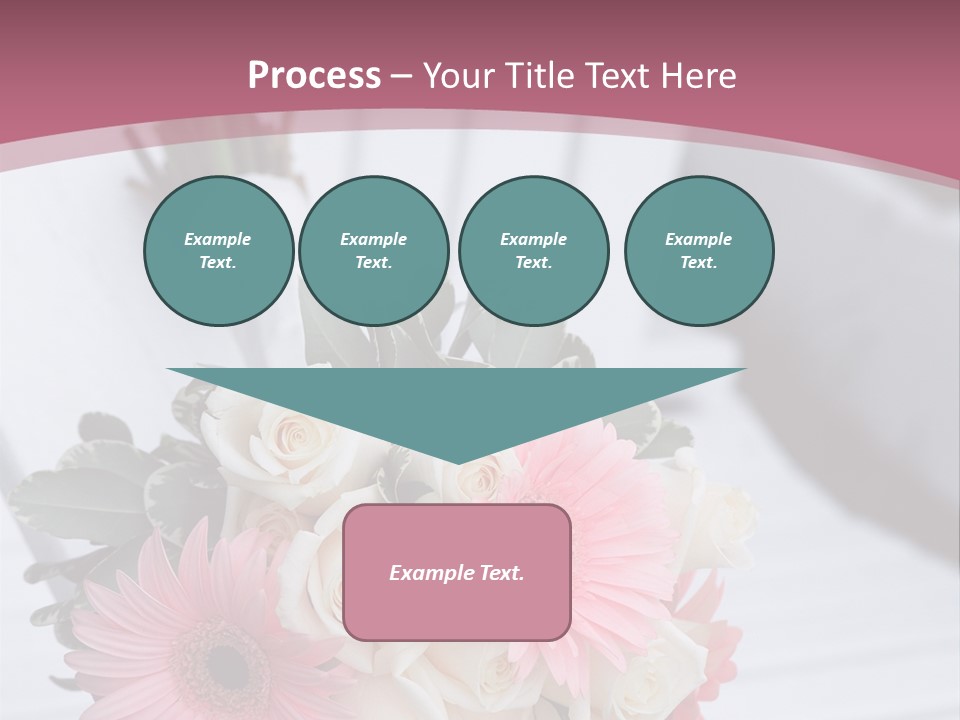 A Bouquet Of Flowers Sitting On A White Bench PowerPoint Template