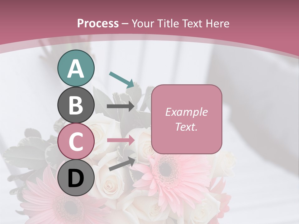 A Bouquet Of Flowers Sitting On A White Bench PowerPoint Template