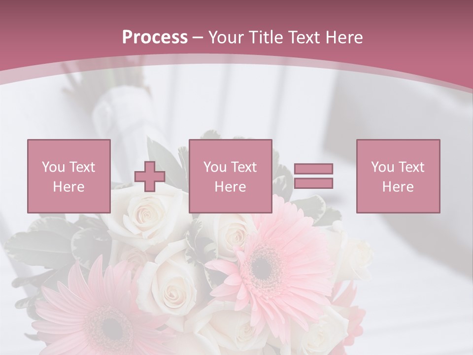 A Bouquet Of Flowers Sitting On A White Bench PowerPoint Template