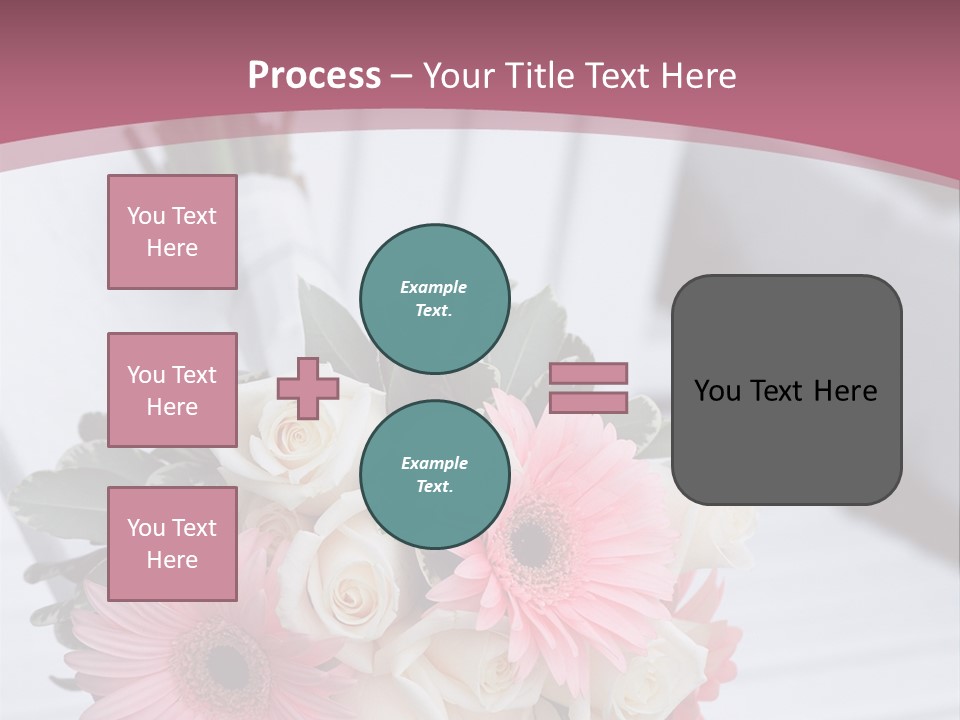 A Bouquet Of Flowers Sitting On A White Bench PowerPoint Template
