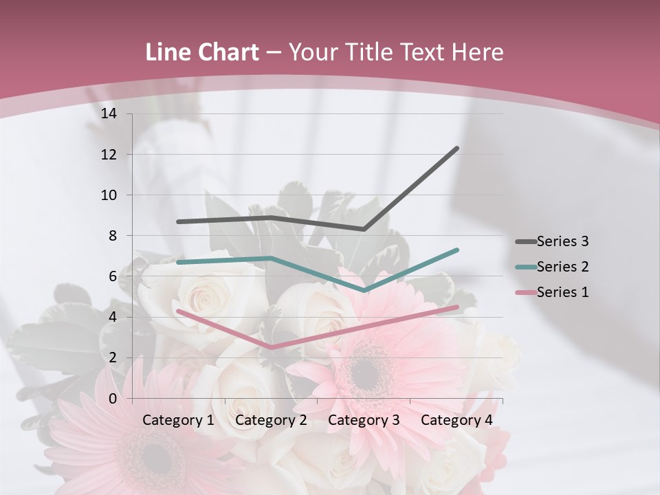 A Bouquet Of Flowers Sitting On A White Bench PowerPoint Template