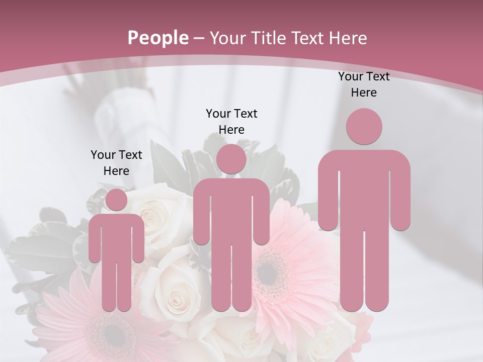 A Bouquet Of Flowers Sitting On A White Bench PowerPoint Template