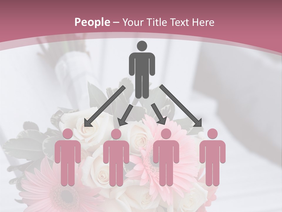A Bouquet Of Flowers Sitting On A White Bench PowerPoint Template